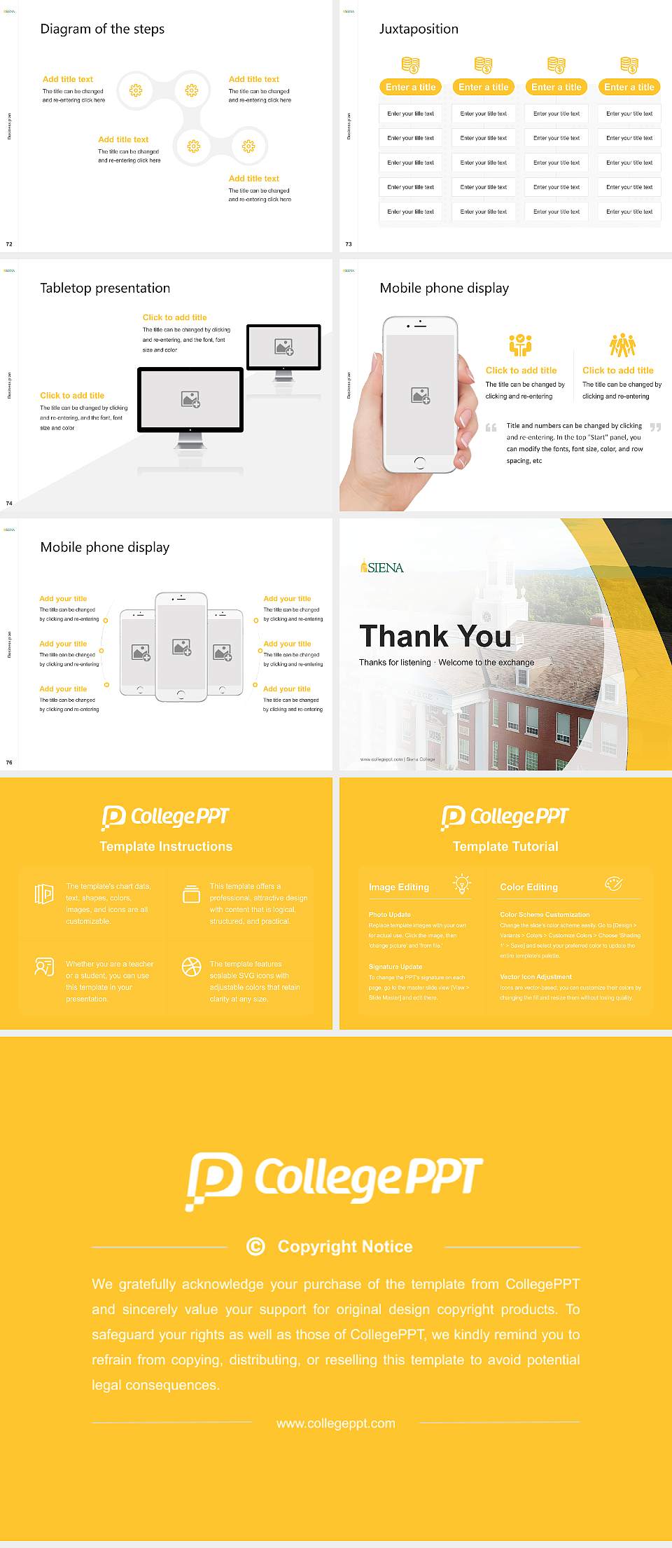 Siena College Competition/Entrepreneurship Contest PPT Template4:3 ratio PPT effect preview image9