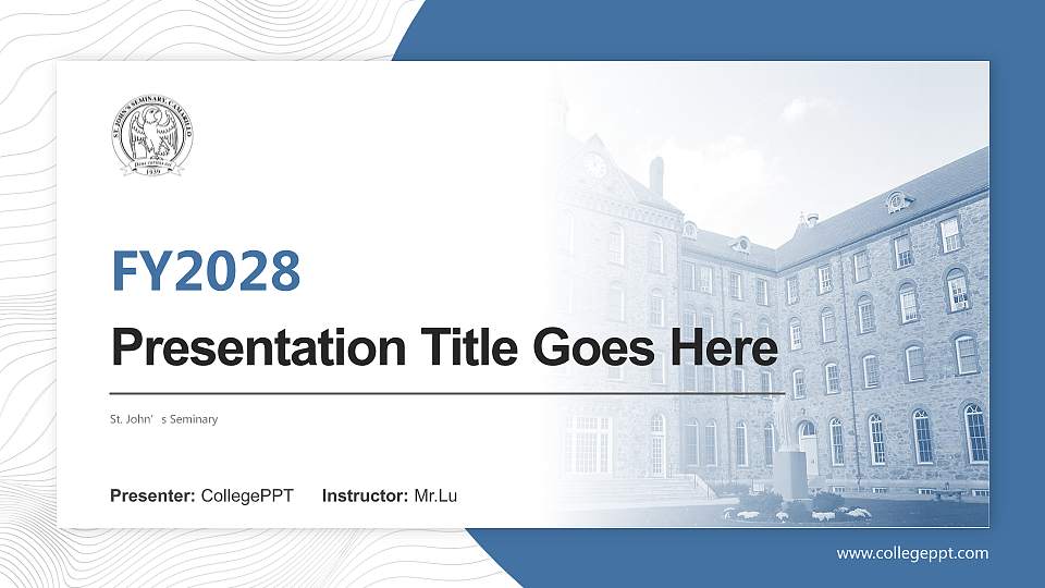 St. John’s Seminary Academic Presentation/Research Findings Report PPT Template16:9 ratio PPT effect preview image