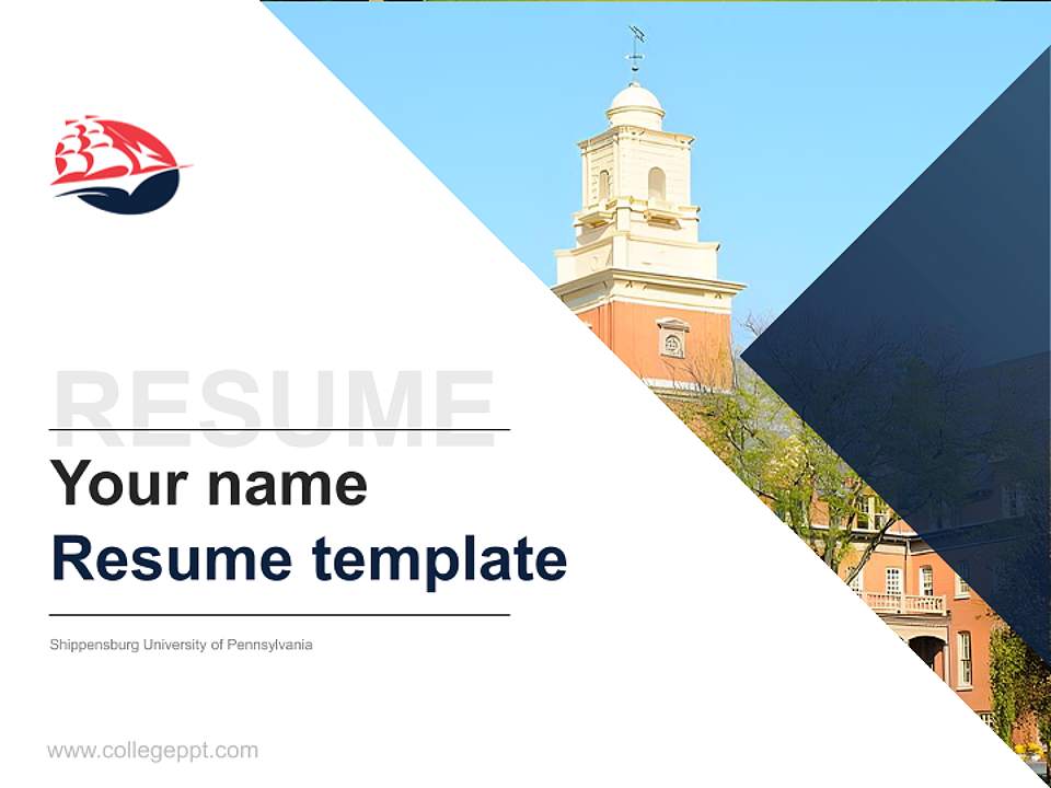 Shippensburg University of Pennsylvania Resume PPT Template4:3 ratio PPT effect preview image5