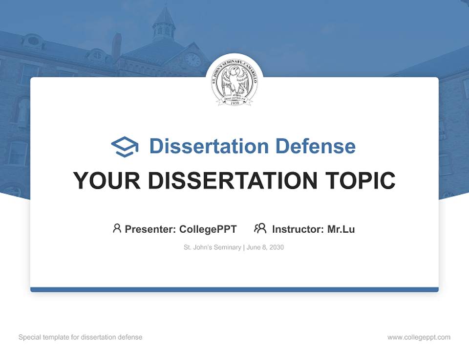 St. John’s Seminary Graduation Thesis Defense PPT Template4:3 ratio PPT effect preview image7