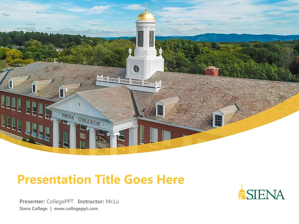 Siena College Course/Courseware Creation PPT Template4:3 ratio PPT effect preview image5