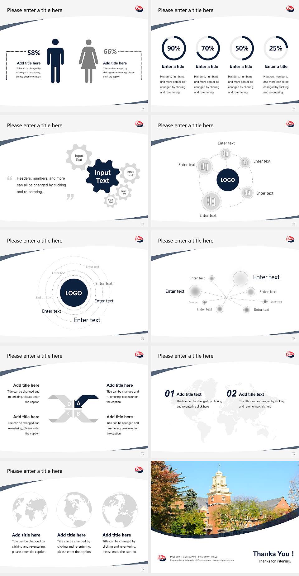 Shippensburg University of Pennsylvania Course/Courseware Creation PPT Template4:3 ratio PPT effect preview image4