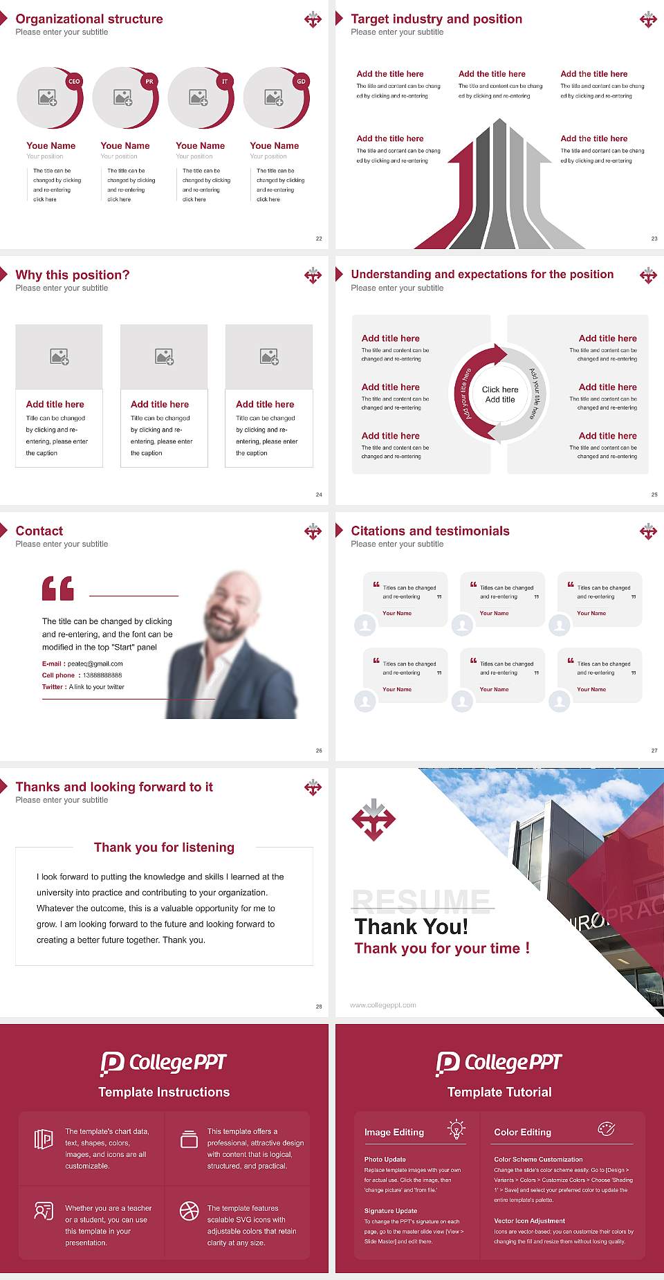 Sherman College of Chiropractic Resume PPT Template4:3 ratio PPT effect preview image4