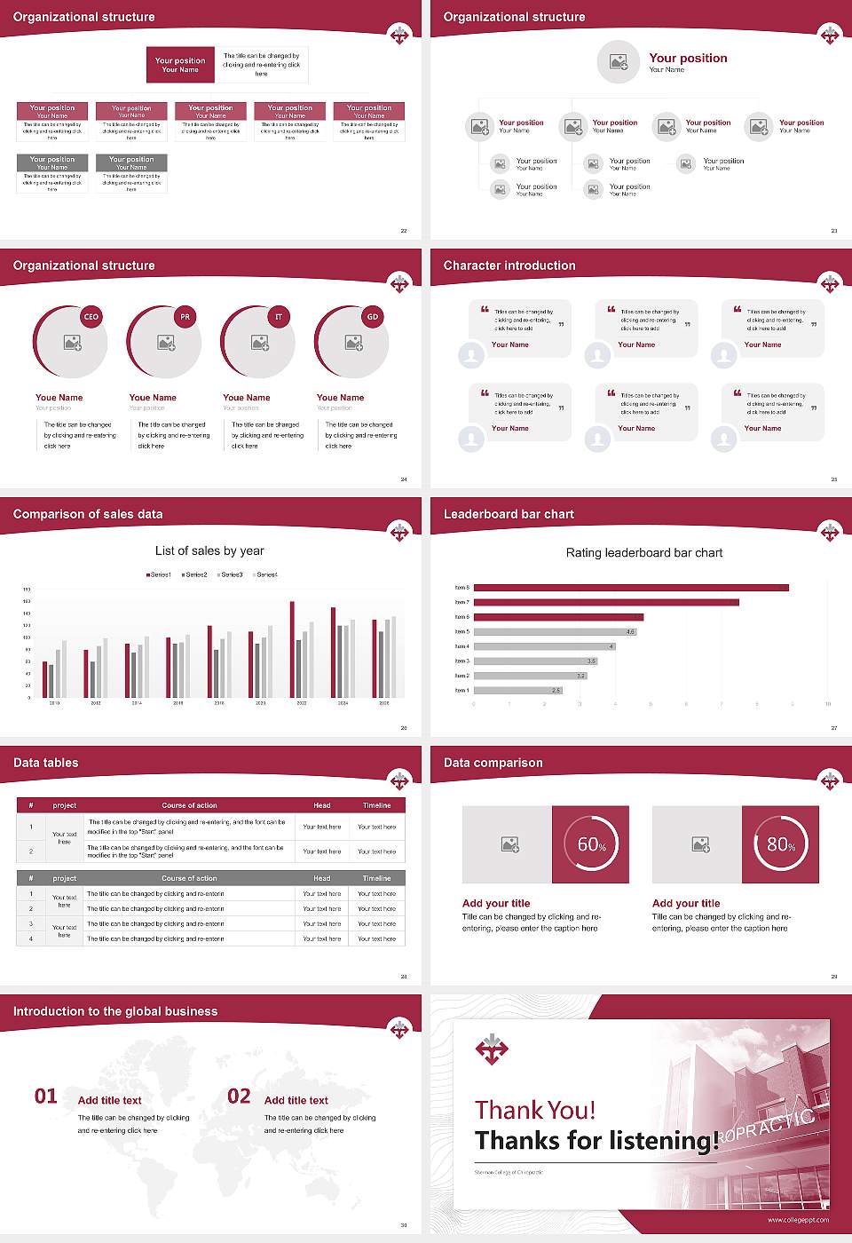 Sherman College of Chiropractic Academic Presentation/Research Findings Report PPT Template16:9 ratio PPT effect preview image4
