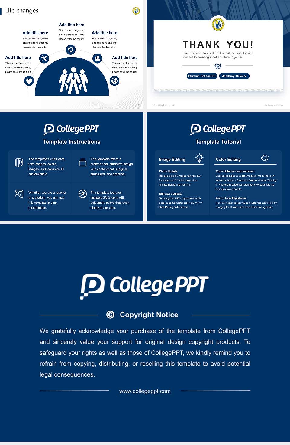 Siena Heights University National Scholarship Defense PPT Template4:3 ratio PPT effect preview image4