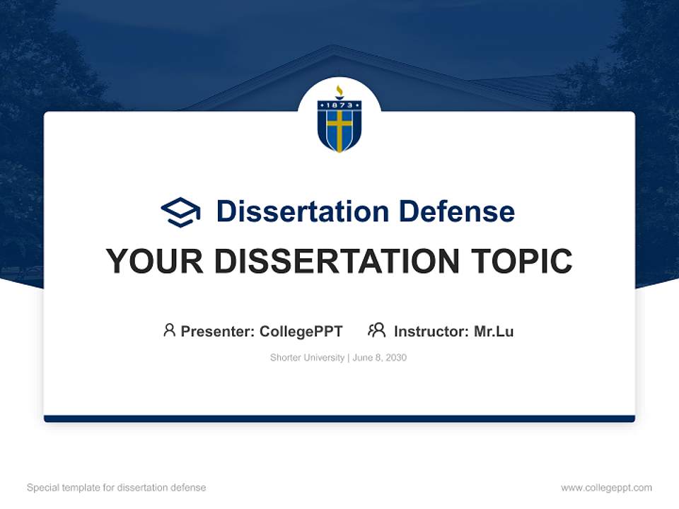 Shorter University Graduation Thesis Defense PPT Template4:3 ratio PPT effect preview image7
