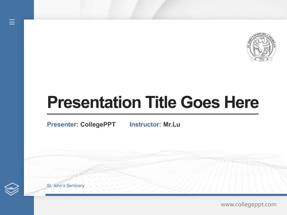 St. John’s Seminary Thesis Proposal/Graduation Defense PPT Template4:3 ratio PPT effect preview image5