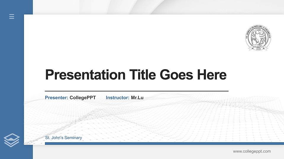 St. John’s Seminary Thesis Proposal/Graduation Defense PPT Template16:9 ratio PPT effect preview image1
