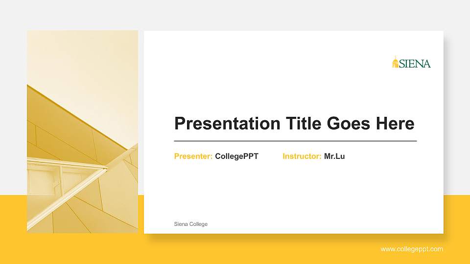 Siena College General Purpose PPT Template16:9 ratio PPT effect preview image