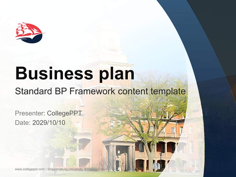 Shippensburg University of Pennsylvania Competition/Entrepreneurship Contest PPT Template4:3 ratio PPT effect preview image9