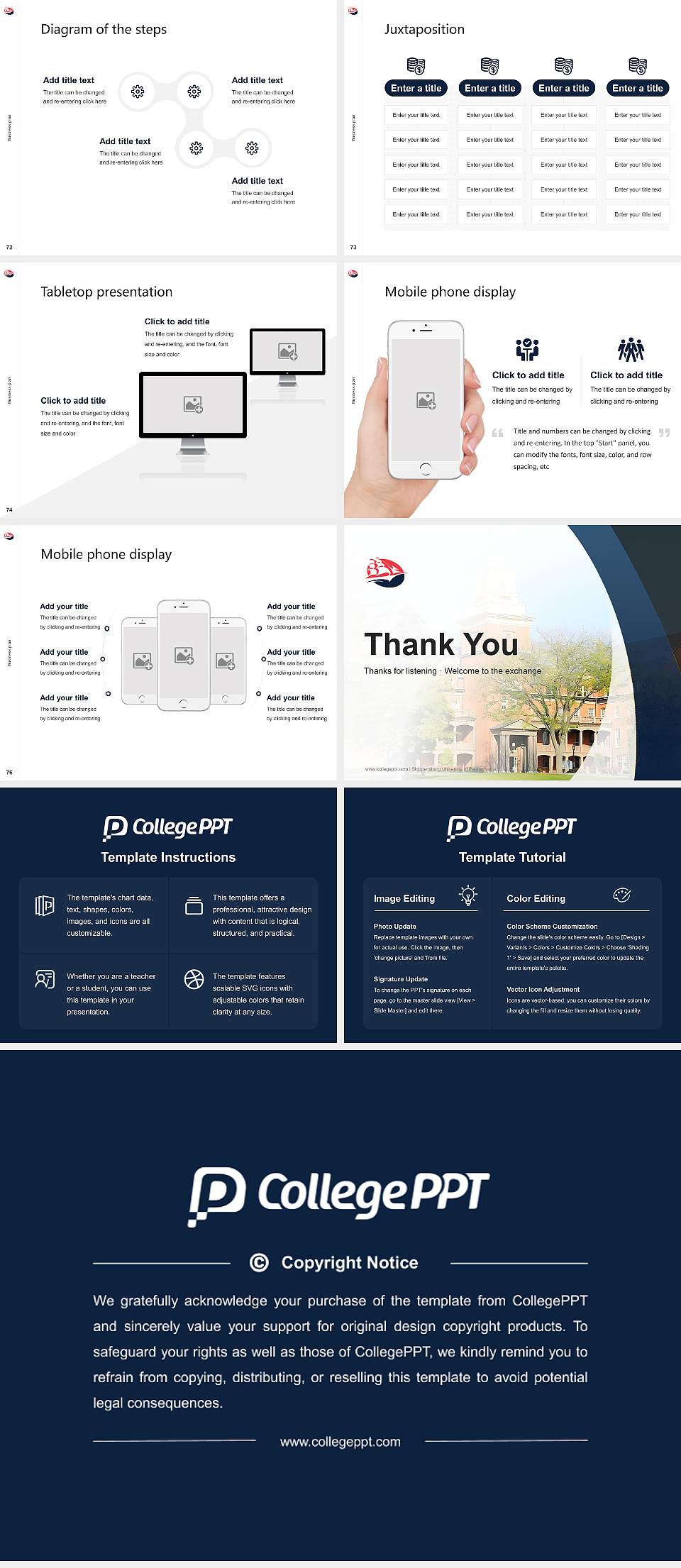 Shippensburg University of Pennsylvania Competition/Entrepreneurship Contest PPT Template4:3 ratio PPT effect preview image9