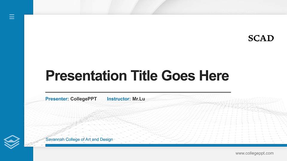 Savannah College of Art and Design Thesis Proposal/Graduation Defense PPT Template16:9 ratio PPT effect preview image