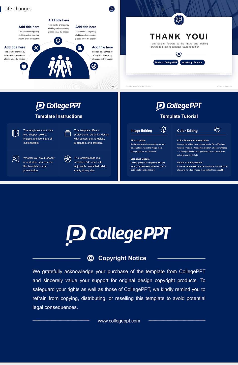 Saint Mary-Of-The-Woods College National Scholarship Defense PPT Template4:3 ratio PPT effect preview image4