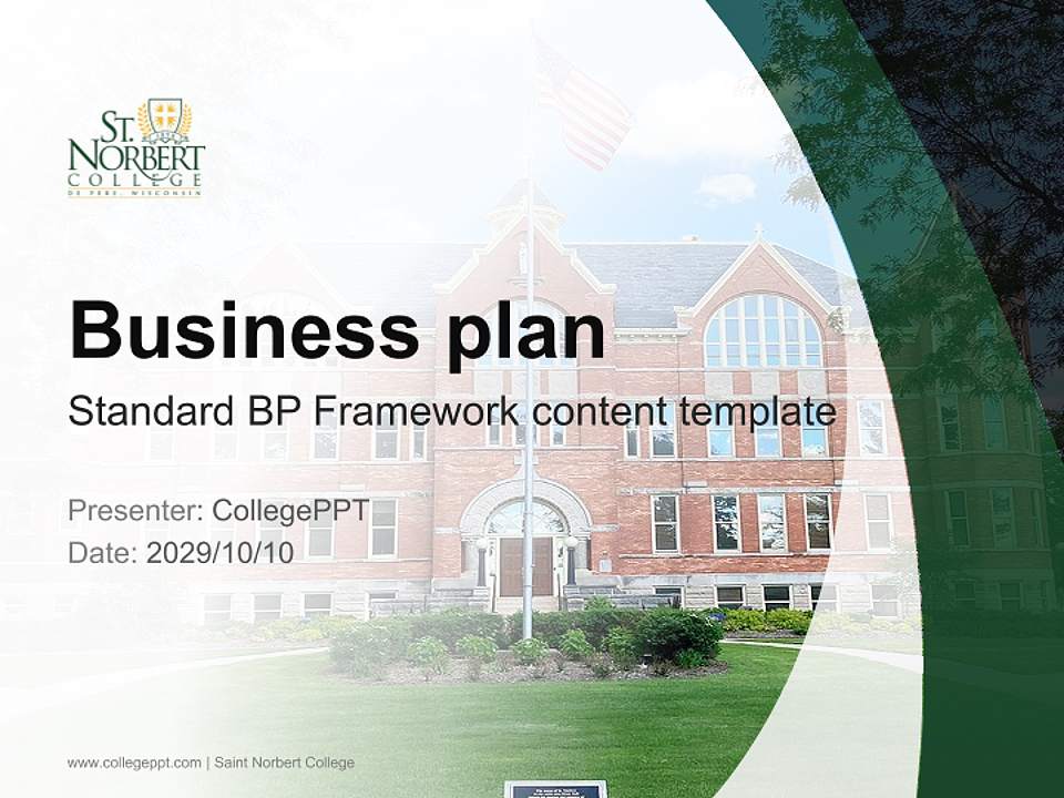 Saint Norbert College Competition/Entrepreneurship Contest PPT Template4:3 ratio PPT effect preview image9