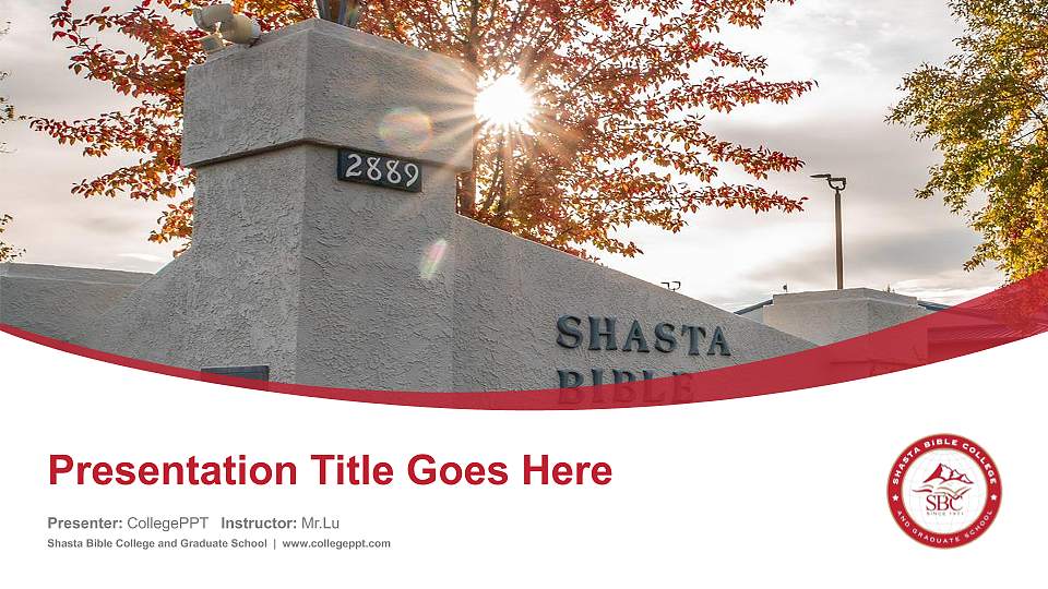 Shasta Bible College and Graduate School Course/Courseware Creation PPT Template16:9 ratio PPT effect preview image