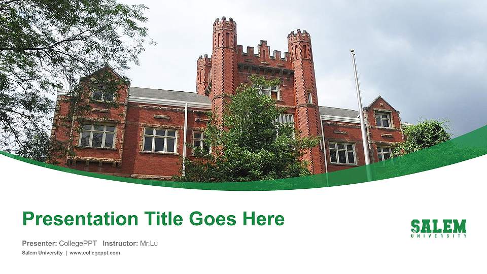 Salem University Course/Courseware Creation PPT Template16:9 ratio PPT effect preview image