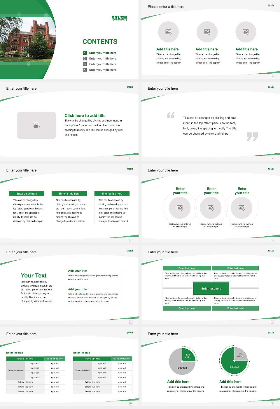 Salem University Course/Courseware Creation PPT Template16:9 ratio PPT effect preview image2