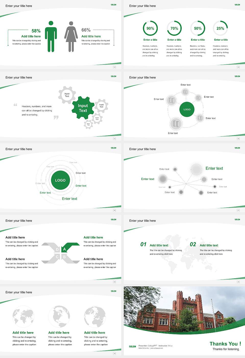 Salem University Course/Courseware Creation PPT Template16:9 ratio PPT effect preview image4