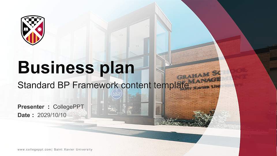 Saint Xavier University Competition/Entrepreneurship Contest PPT Template16:9 ratio PPT effect preview image