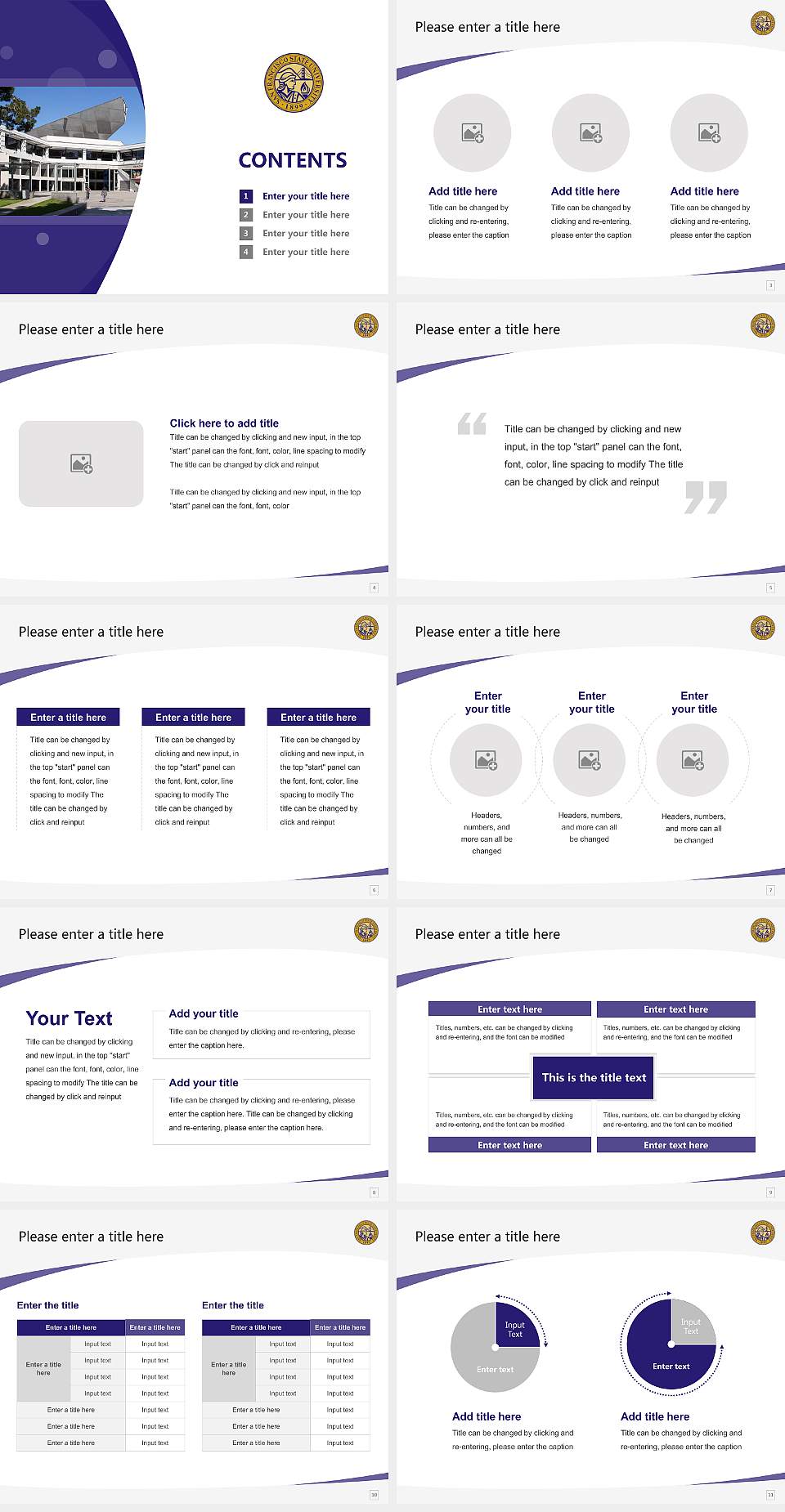 San Francisco State University Course/Courseware Creation PPT Template4:3 ratio PPT effect preview image2