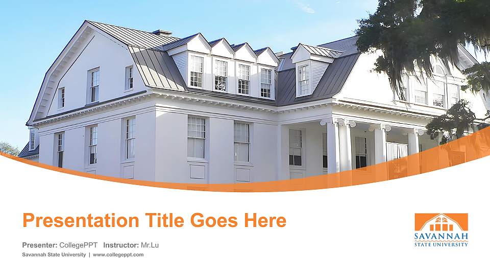 Savannah State University Course/Courseware Creation PPT Template16:9 ratio PPT effect preview image