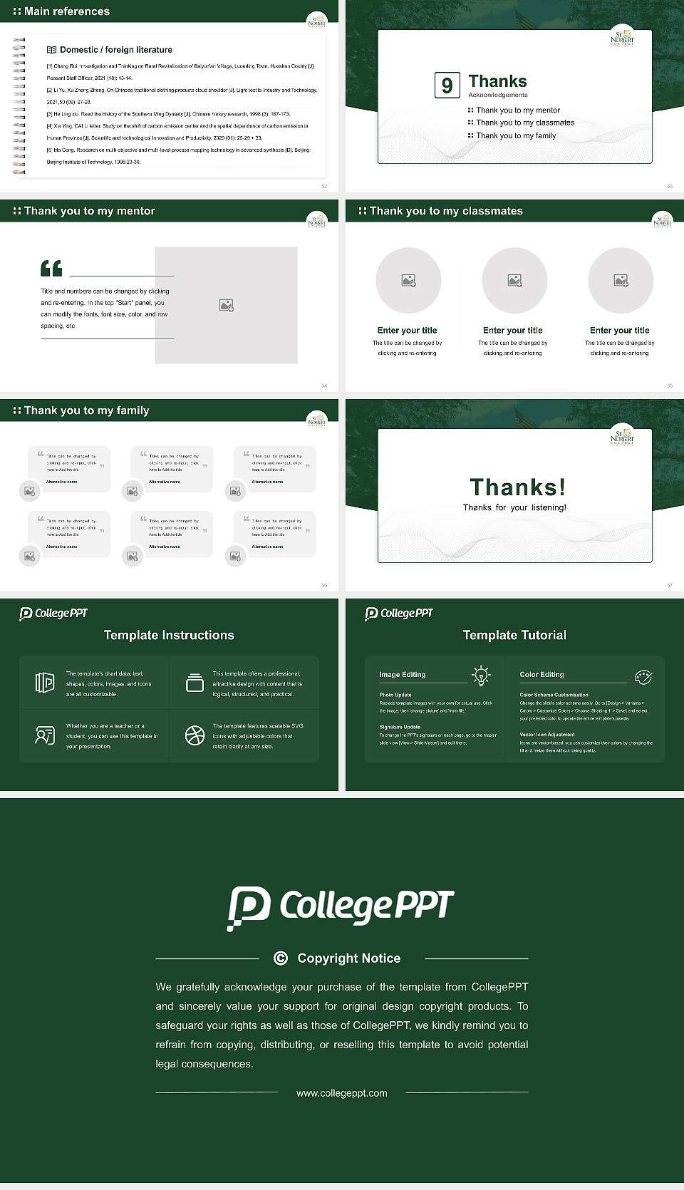 Saint Norbert College Graduation Thesis Defense PPT Template16:9 ratio PPT effect preview image7