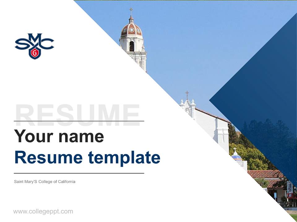 Saint Mary’S College of California Resume PPT Template4:3 ratio PPT effect preview image5