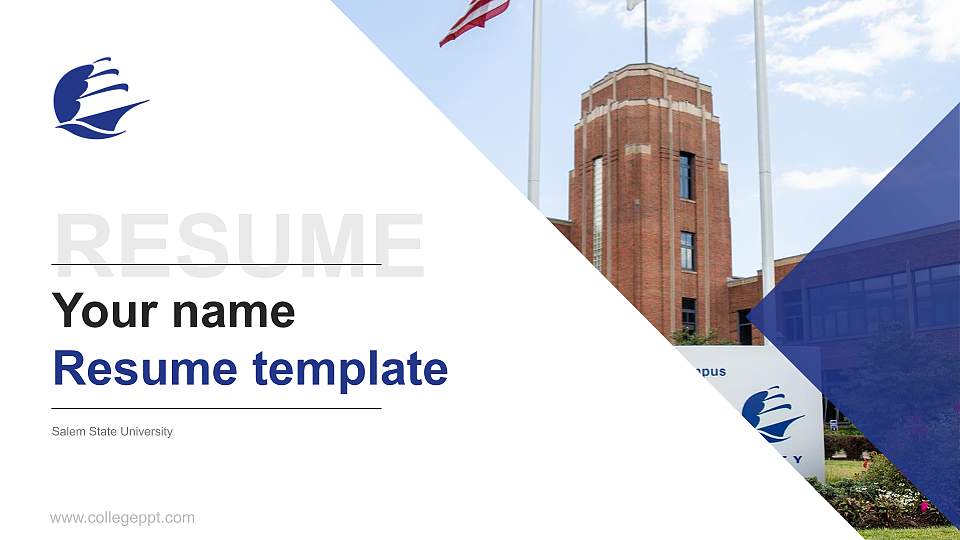 Salem State University Resume PPT Template16:9 ratio PPT effect preview image