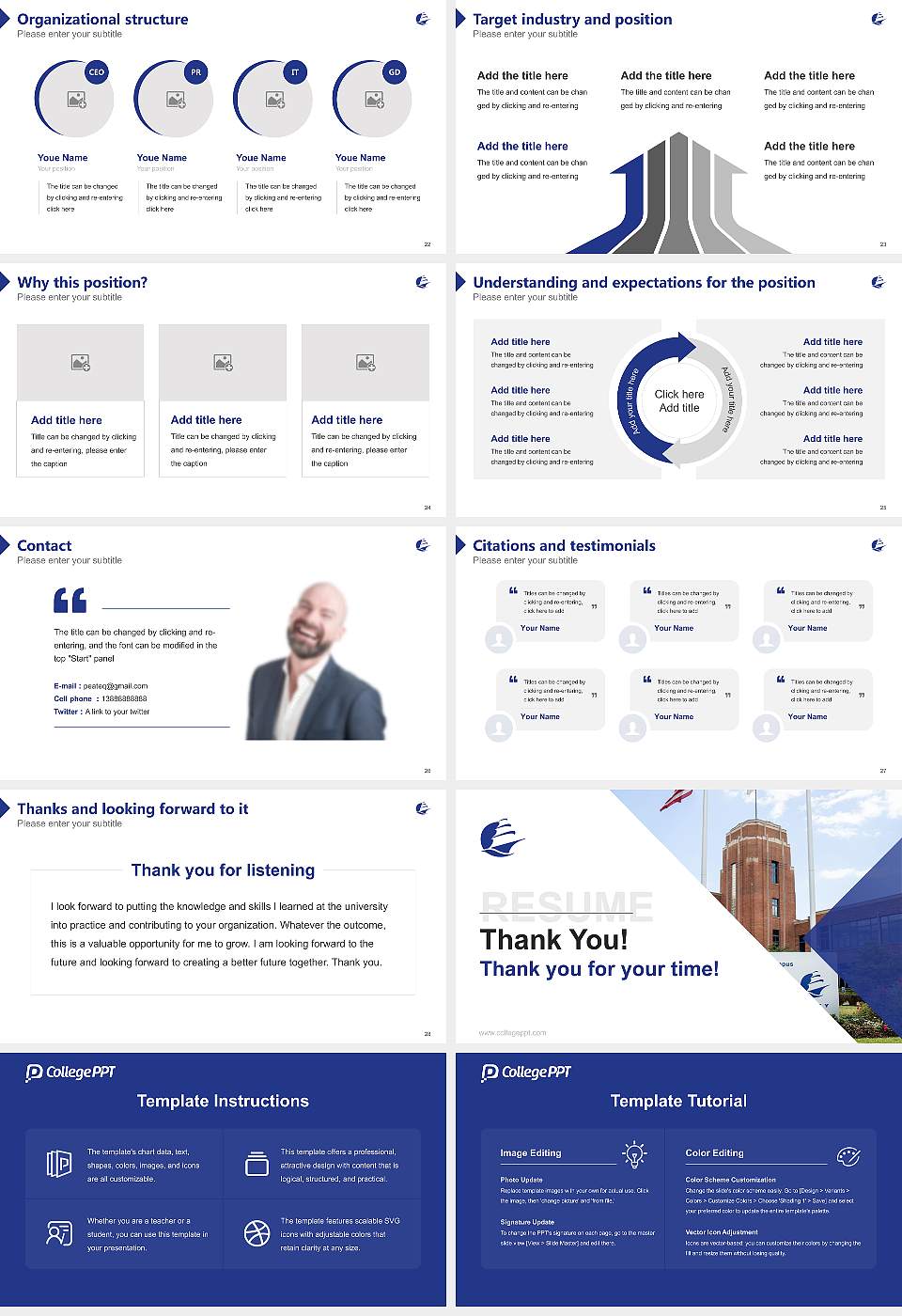 Salem State University Resume PPT Template16:9 ratio PPT effect preview image4