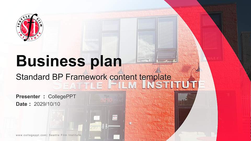 Seattle Film Institute Competition/Entrepreneurship Contest PPT Template16:9 ratio PPT effect preview image