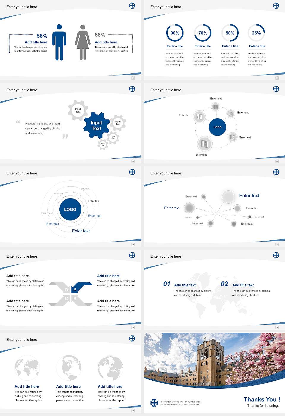 Saint Mary’s College (Indiana) Course/Courseware Creation PPT Template16:9 ratio PPT effect preview image4