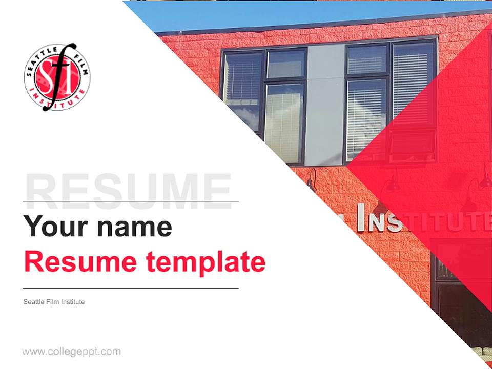 Seattle Film Institute Resume PPT Template4:3 ratio PPT effect preview image5