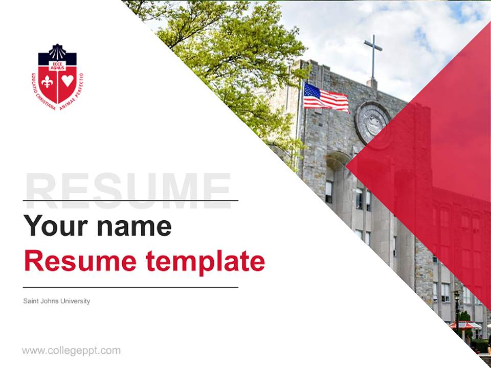 Saint Johns University Resume PPT Template4:3 ratio PPT effect preview image5