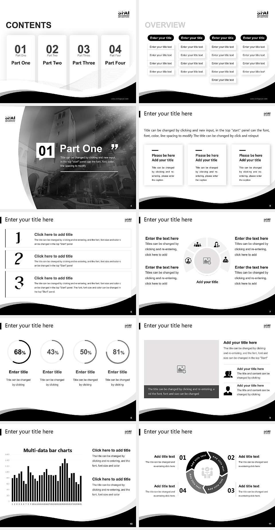 San Francisco Art Institute Lecture Sharing and Networking Event PPT Template4:3 ratio PPT effect preview image2