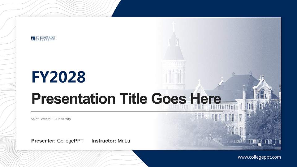 Saint Edward’S University Academic Presentation/Research Findings Report PPT Template16:9 ratio PPT effect preview image