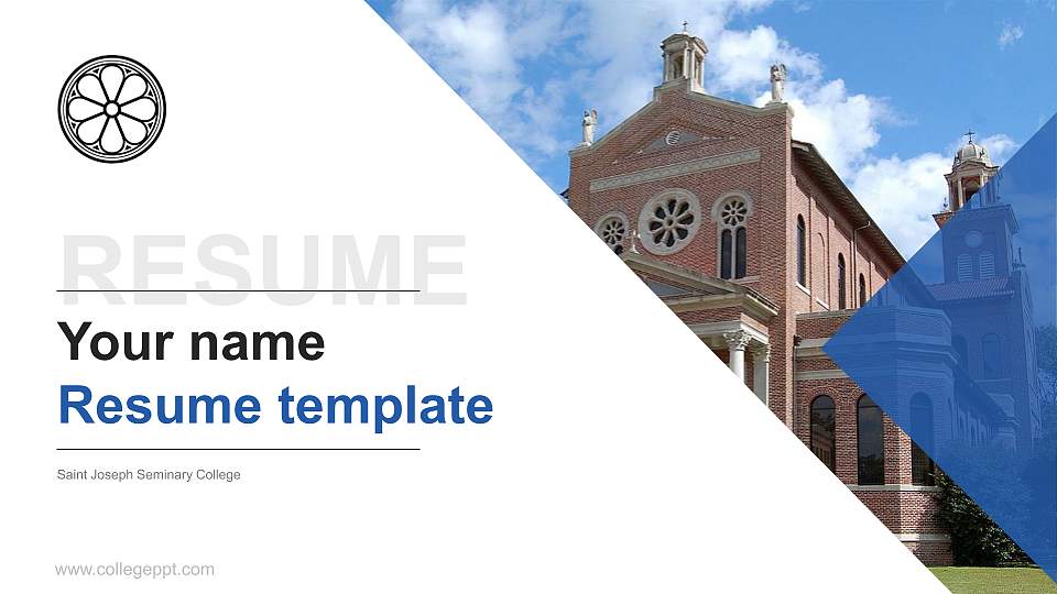 Saint Joseph Seminary College Resume PPT Template16:9 ratio PPT effect preview image