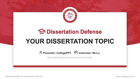 Shasta Bible College and Graduate School Graduation Thesis Defense PPT Template