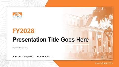 Savannah State University Academic Presentation/Research Findings Report PPT Template
