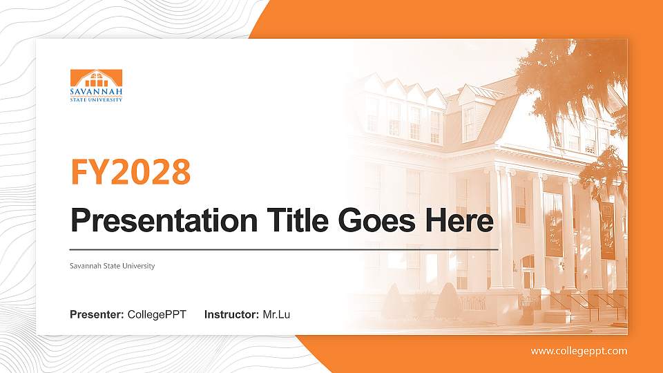 Savannah State University Academic Presentation/Research Findings Report PPT Template16:9 ratio PPT effect preview image