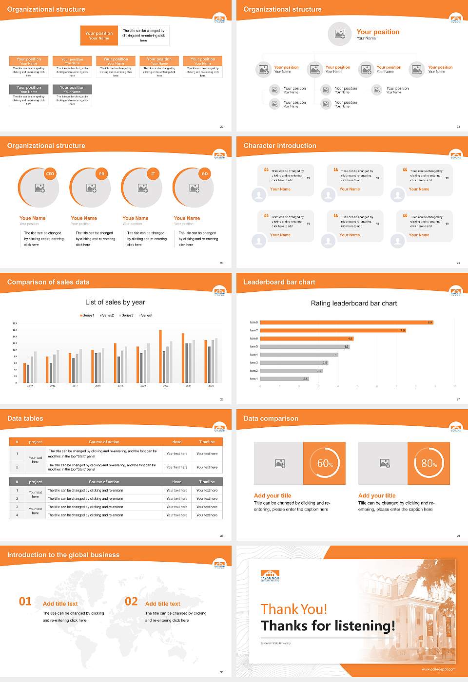 Savannah State University Academic Presentation/Research Findings Report PPT Template16:9 ratio PPT effect preview image4