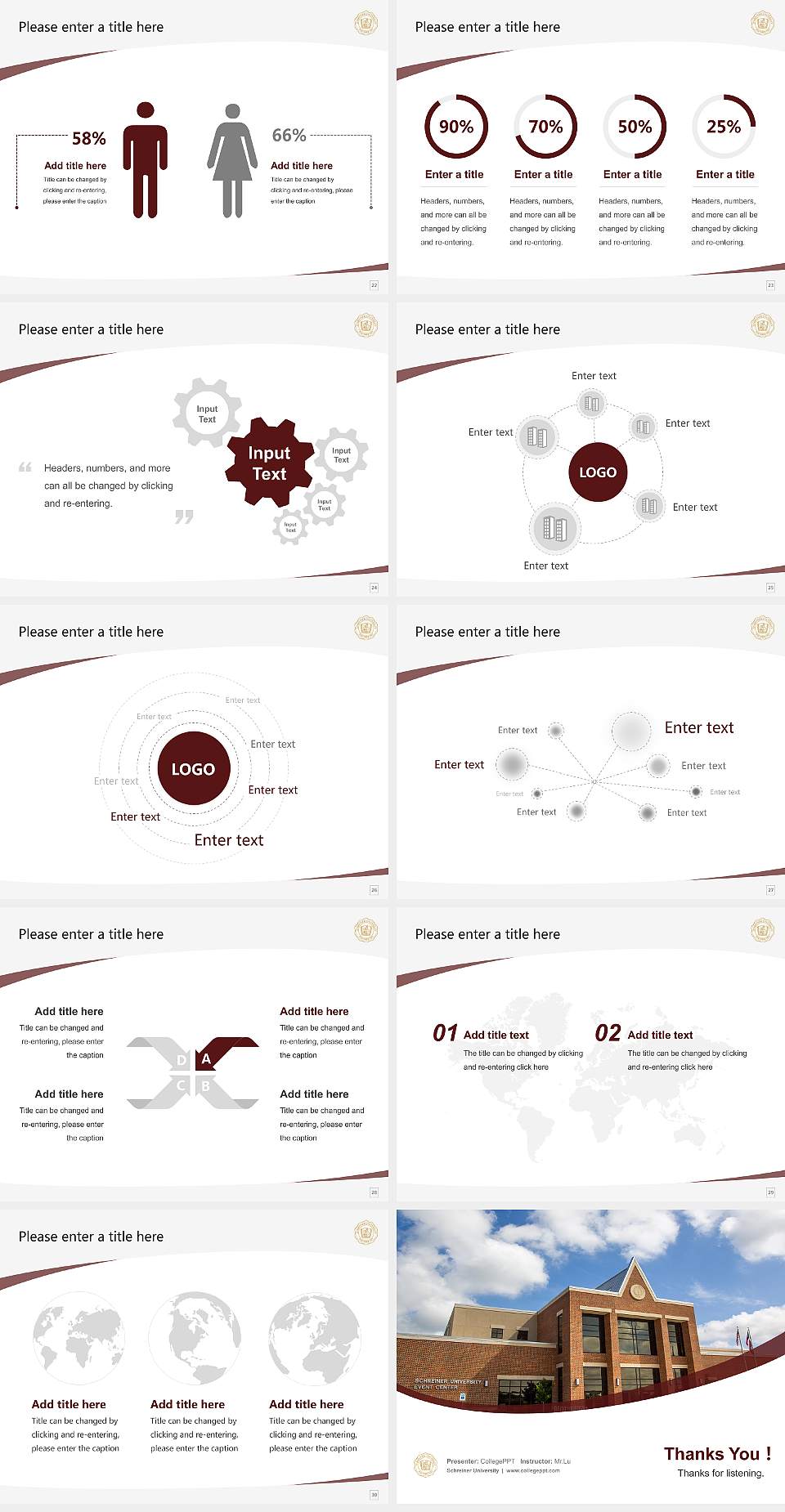 Schreiner University Course/Courseware Creation PPT Template4:3 ratio PPT effect preview image4