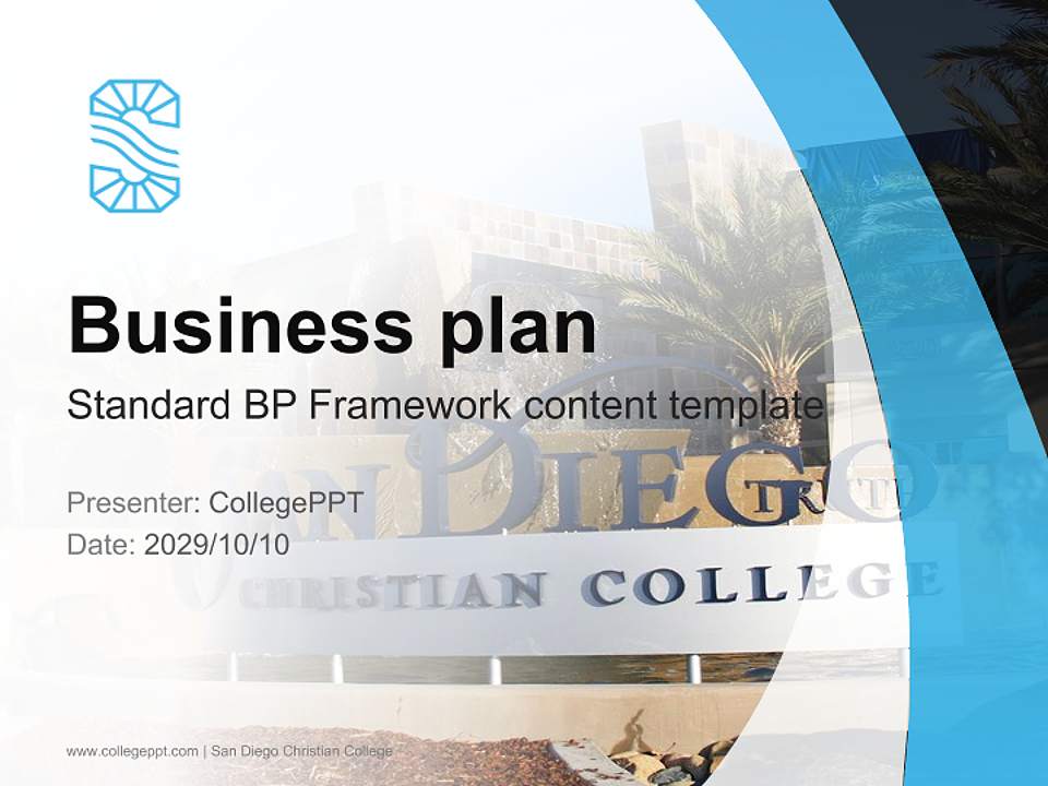 San Diego Christian College Competition/Entrepreneurship Contest PPT Template4:3 ratio PPT effect preview image9