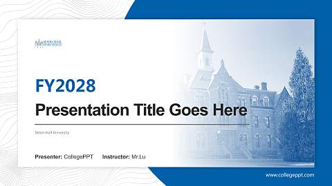 Seton Hall University Academic Presentation/Research Findings Report PPT Template