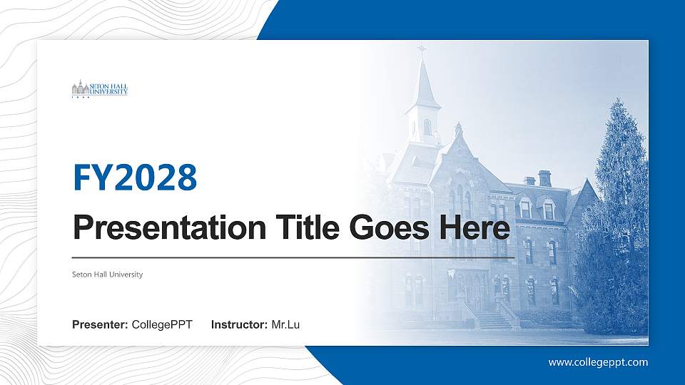 Seton Hall University Academic Presentation/Research Findings Report PPT Template16:9 ratio PPT effect preview image