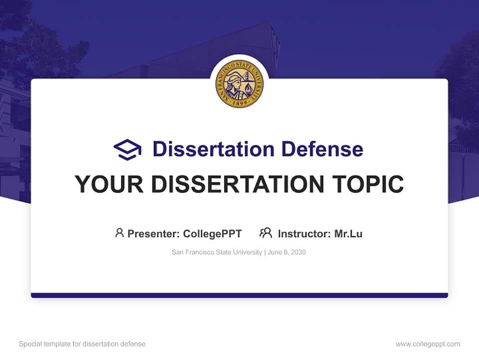 San Francisco State University Graduation Thesis Defense PPT Template4:3 ratio PPT effect preview image7