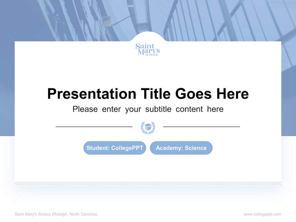 Saint Mary’s School (Raleigh, North Carolina) National Scholarship Defense PPT Template4:3 ratio PPT effect preview image4