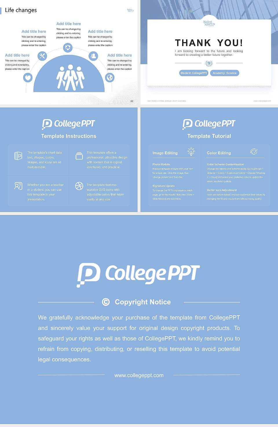 Saint Mary’s School (Raleigh, North Carolina) National Scholarship Defense PPT Template4:3 ratio PPT effect preview image4