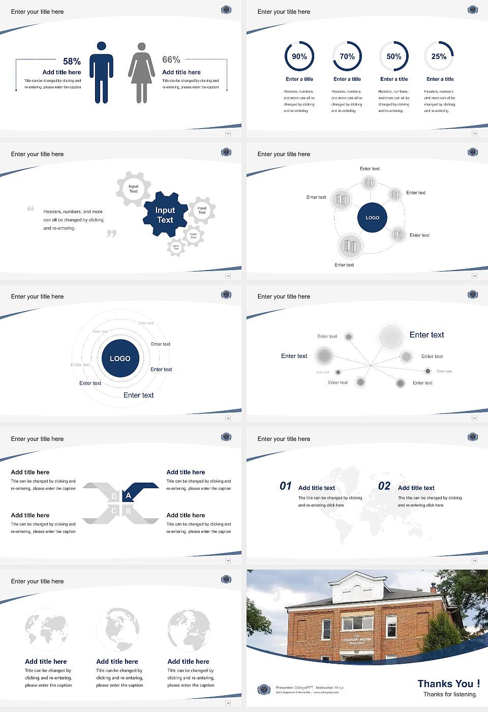 Saint Augustine’S University Course/Courseware Creation PPT Template16:9 ratio PPT effect preview image4