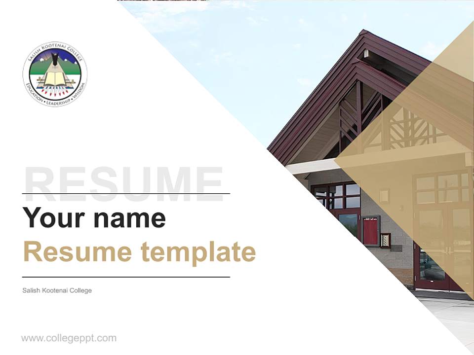 Salish Kootenai College Resume PPT Template4:3 ratio PPT effect preview image5