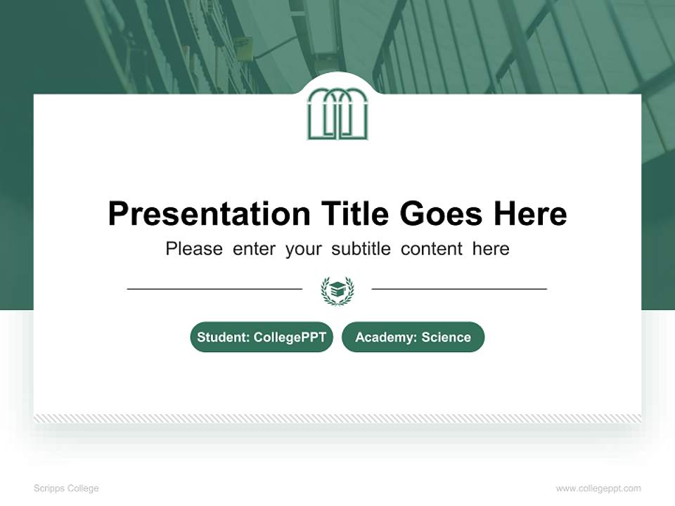 Scripps College National Scholarship Defense PPT Template4:3 ratio PPT effect preview image4